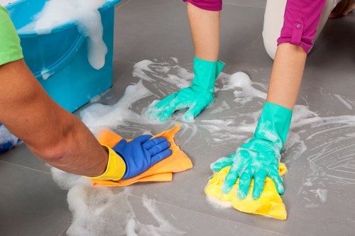 Camden deep cleaning crew completing a risk-assessed cleaning task with safety measures in place
