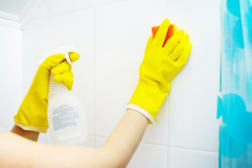 Detailed post-construction cleaning of a Camden kitchen and living space