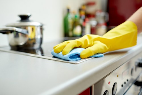Professional end of tenancy cleaning in a Camden apartment kitchen